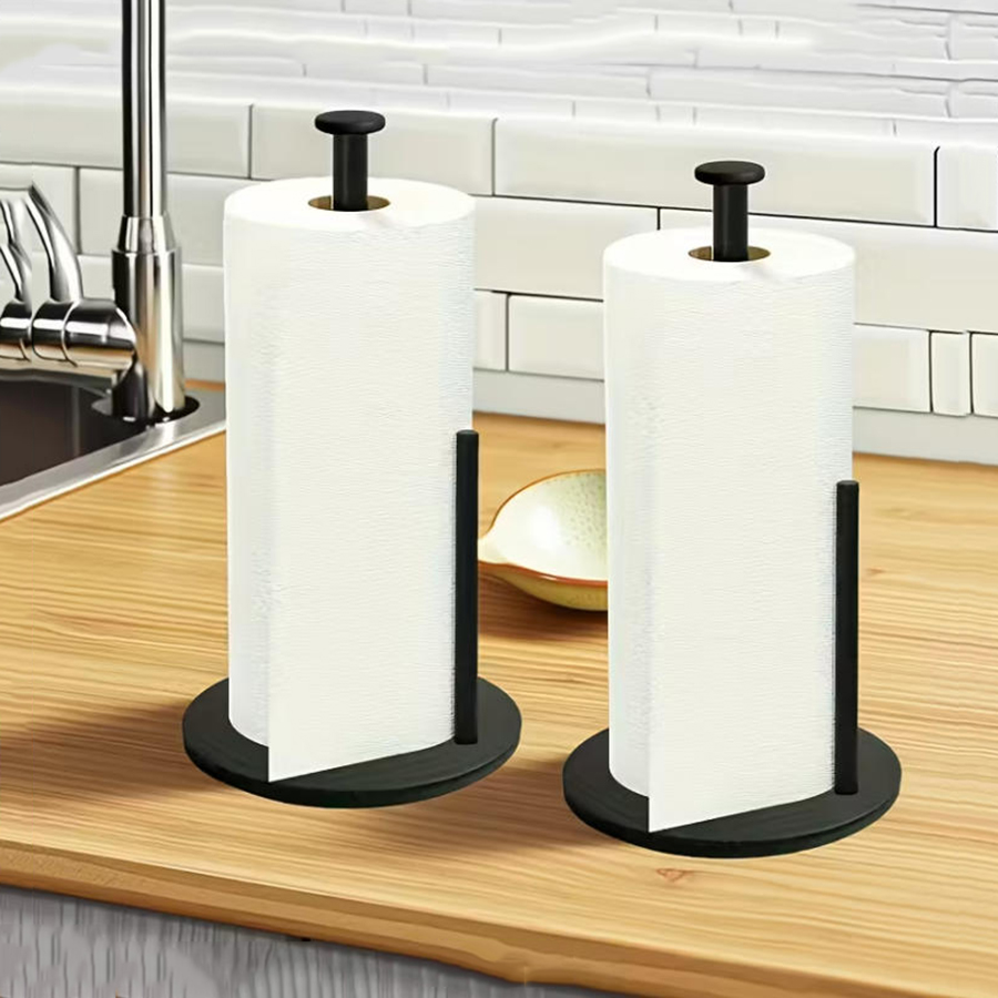 Kitchen Baking Paper Holder - ที่ใส่กระดาษเช็ดมือสแตนเลสพร้อมฐานถ่วงน้ำหนัก - ที่จัดระเบียบบนเคาน์เตอร์แบบหนา ทนทาน ประหยัดพื้นที่สำหรับกระดาษเช็ดมือ