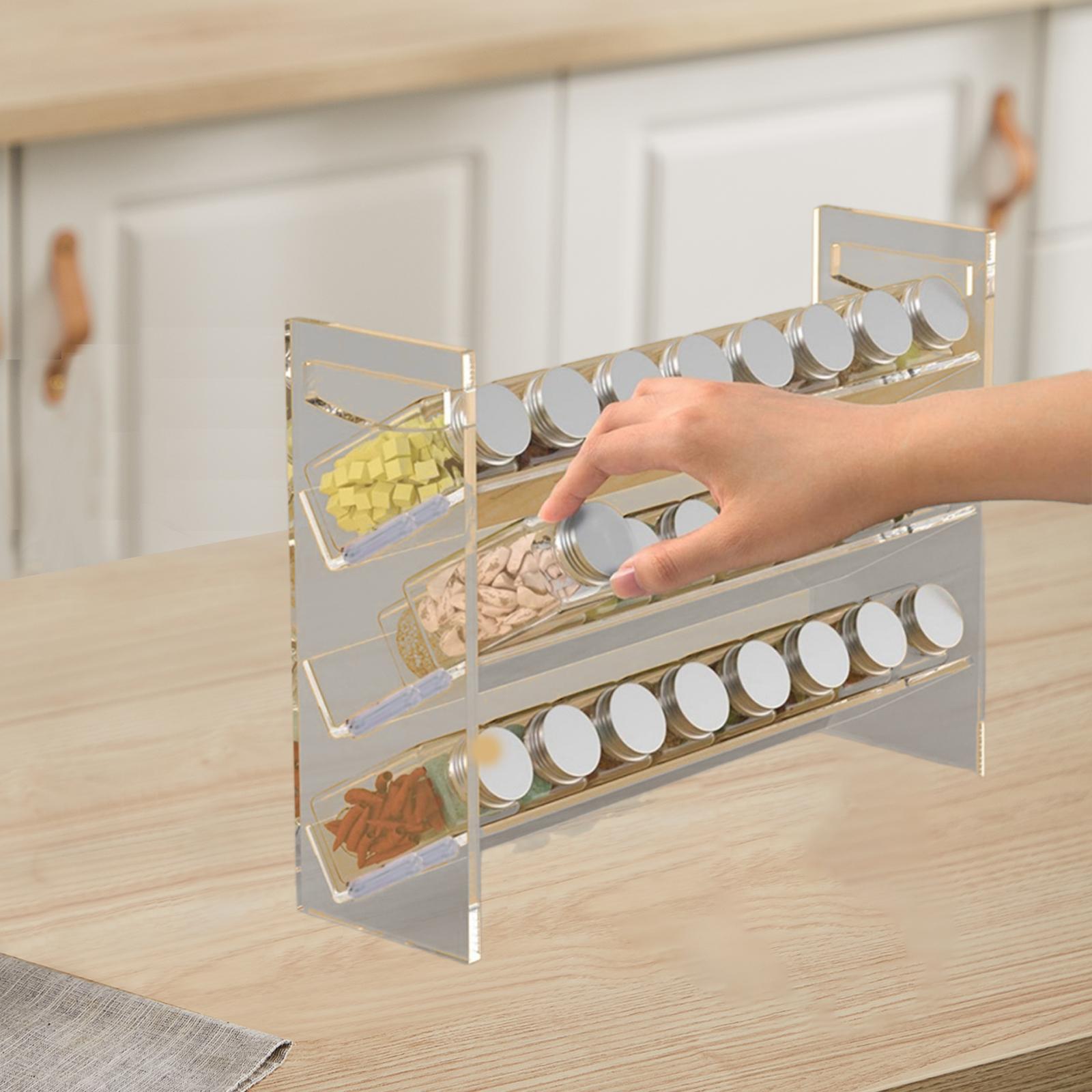 Kitchen Baking Cupboard - ชั้นวางเครื่องเทศอะคริลิคน้ําหอมOrganizerขาตั้งห้องครัวSolutionสําหรับห้องครัวPantry Baking Supplyตู้ขวดเครื่องเทศ