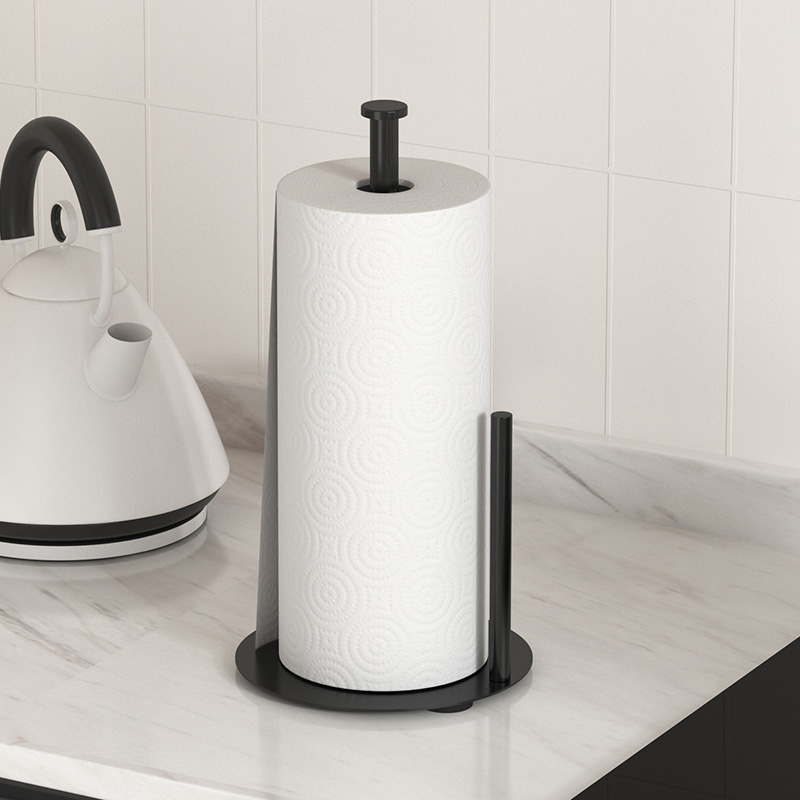 Kitchen Baking Paper Holder - ที่วางกระดาษครัวแบบมีฐานถ่วงน้ำหนัก - ที่จัดระเบียบบนเคาน์เตอร์แบบแข็งแรงทนทาน ดีไซน์ประหยัดพื้นที่สำหรับกระดาษเช็ดมือ อุปกรณ์ครัว