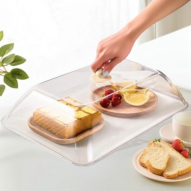 Kitchen Baking Storage - WORTHBUY ฝาครอบอาหารพลาสติกแบบใช้ซ้ำได้ ป้องกันฝุ่นและแมลง ฝาครอบรักษาความสดของอาหาร ฝาปิดป้องกัน อุปกรณ์จัดเก็บในครัว
