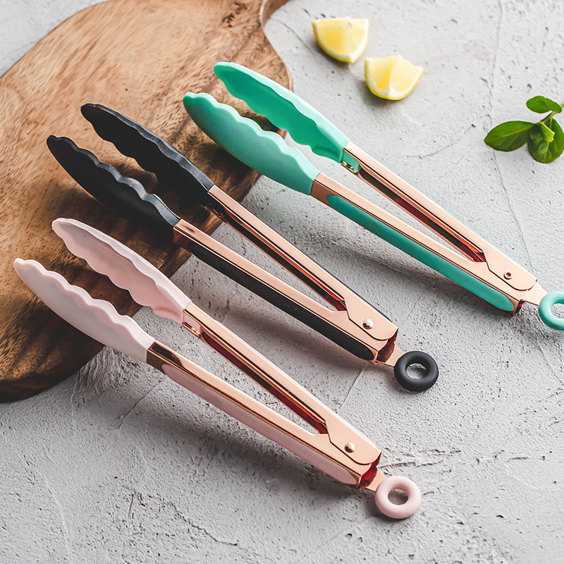 Bread Baking Kitchen Utensils - 7/9 นิ้วคลิปซิลิโคนขนาดเล็กขนมปังแหนบบาร์บีคิวสเต็กคลิปคลิปอาหาร BBQ ทําอาหารเบเกอรี่สลัดอุปกรณ์ครัว