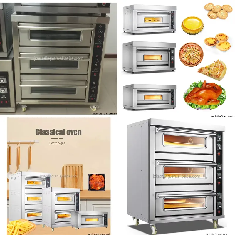 Kitchen Baking Equipment - เตาอบขนมปังไฟฟ้าแบบ 3 ชั้น 6 ถาด สำหรับครัวเชิงพาณิชย์