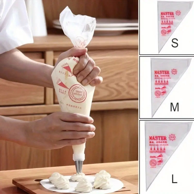 Piping Bag Disposable - 100PCS หนาทิ้งถุงขนม, Extra Strong & Leak-Proof