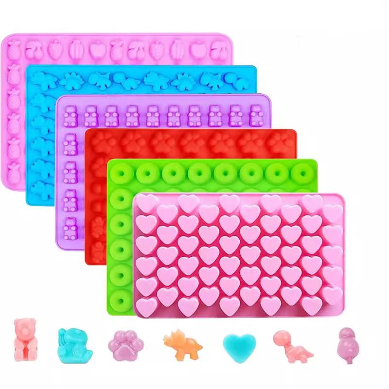 Kitchen Baking Tray Set - ชุดแม่พิมพ์ซิลิโคนสำหรับทำลูกอมและเยลลี่ 1/5 ชิ้น พร้อมชุดหลอดหยด 2 ชิ้น