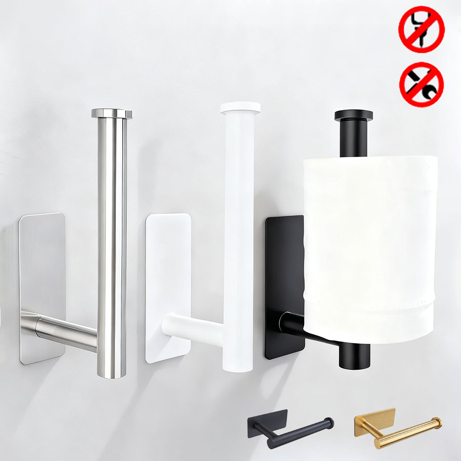 Kitchen Baking Paper Holder - ที่ใส่กระดาษสแตนเลส สีขาว ติดผนัง สำหรับห้องครัว ห้องน้ำ ที่วางกระดาษชำระ