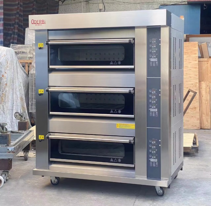Kitchen Baking Equipment - เตาอบแก๊สแบบกำหนดเอง 3 ชั้น 6 ถาด สำหรับอบพิซซ่า