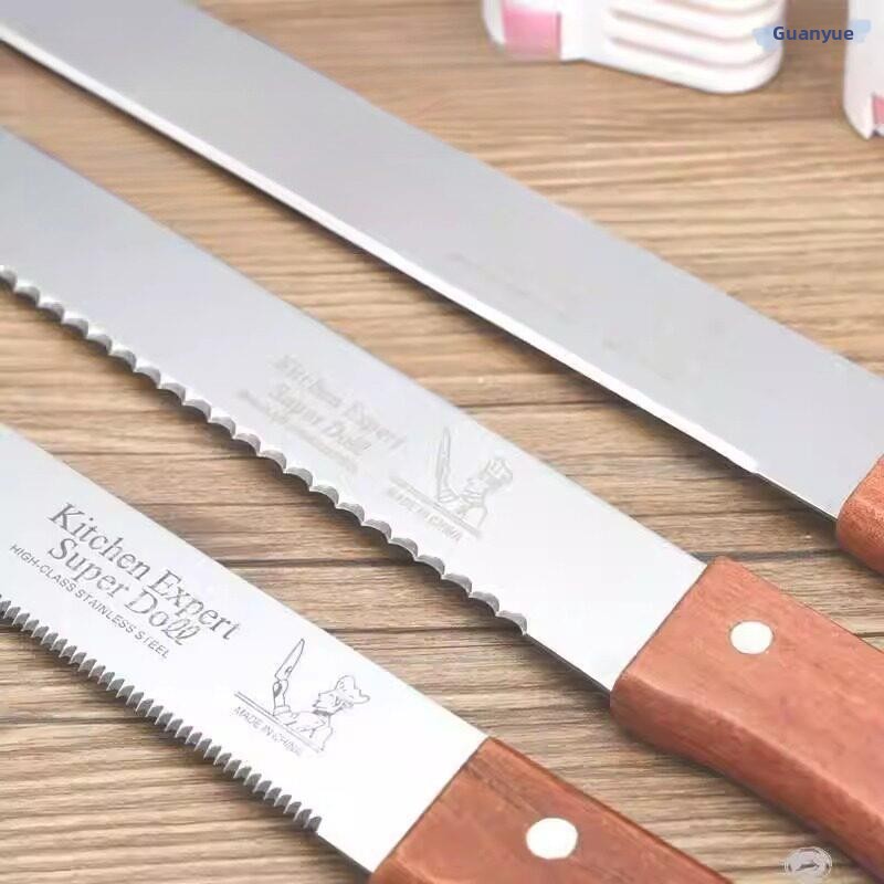 Kitchen Baking Equipment - มีดสแตนเลสแบบมีฟันสำหรับตัดขนมปัง เครื่องหั่นขนมปังปิ้ง ไม่ทำให้เศษขนมปังตก ใช้แบ่งเค้ก อุปกรณ์เบเกอรี่ อุปกรณ์ทำขนมในครัว