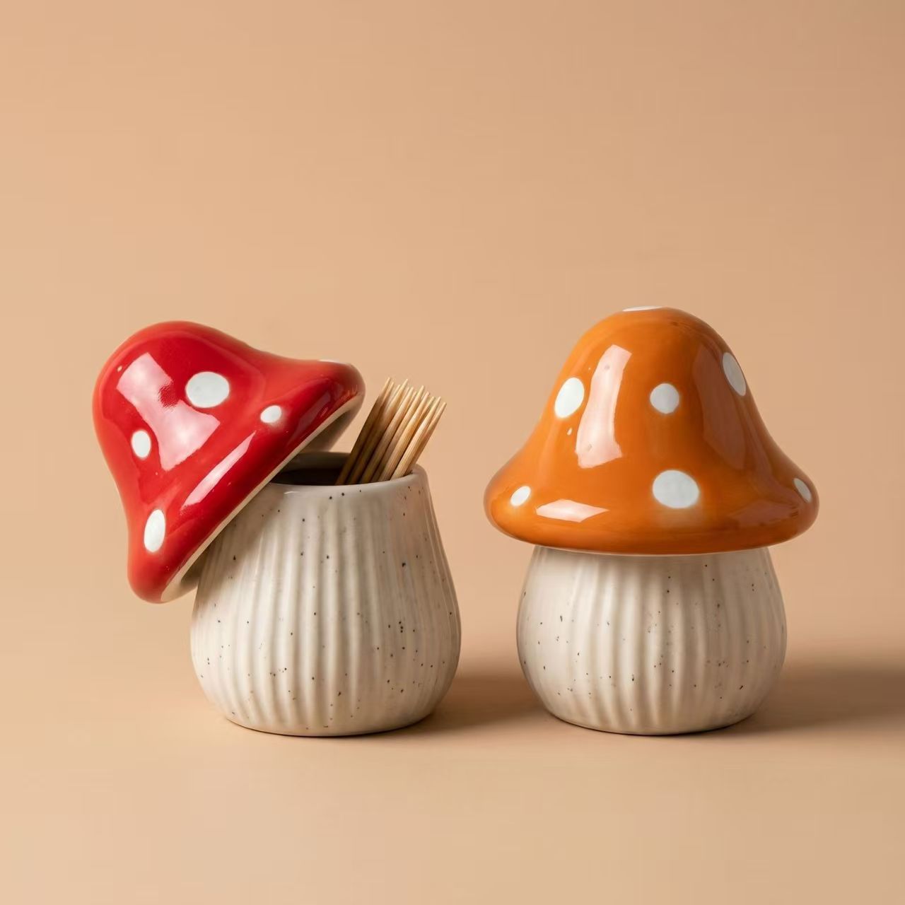 กระปุกเซรามิคลายการ์ตูนรูปเห็ด - Kitchen Baking Storage บทวิจารณ์และราคา