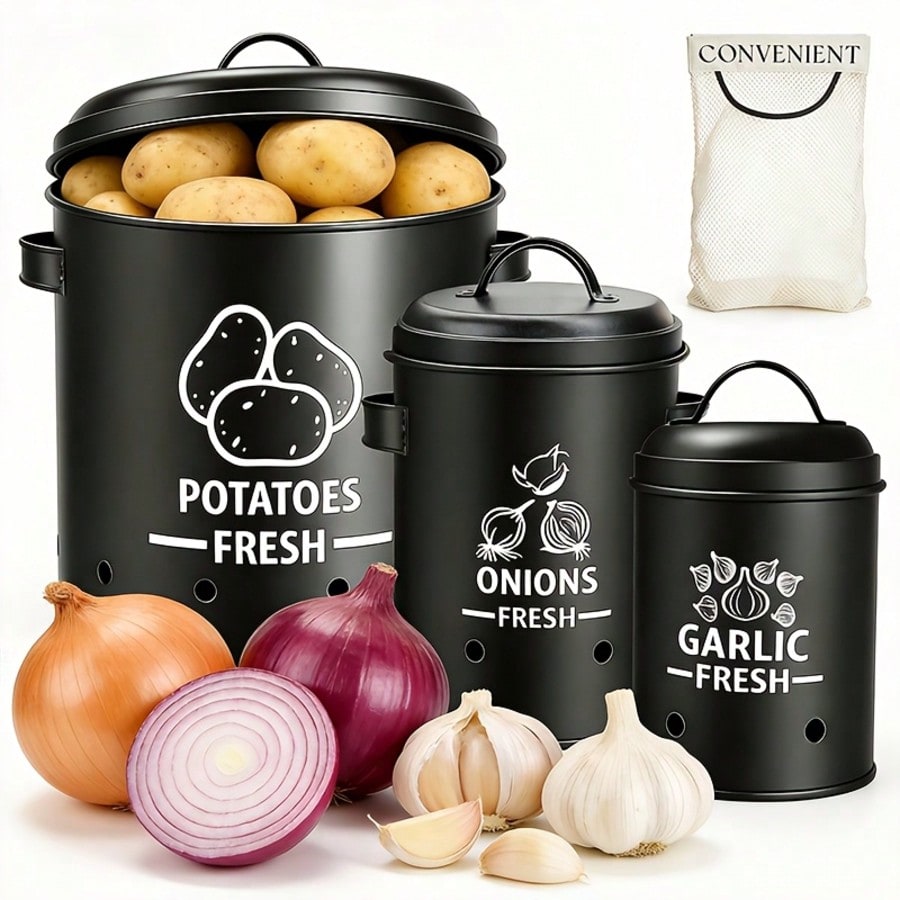 ชุดกล่องเก็บมันฝรั่ง หัวหอม กร - Kitchen Baking Storage บทวิจารณ์และราคา