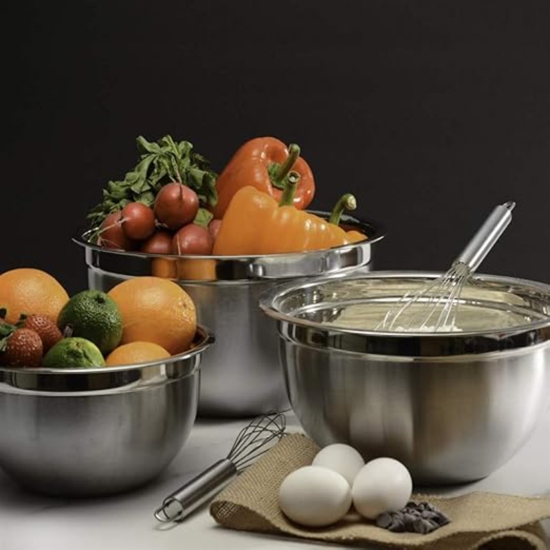 ชามสลัดสแตนเลส ชามผสมอาหารป้อง - Bread Baking Kitchen Utensils บทวิจารณ์และราคา