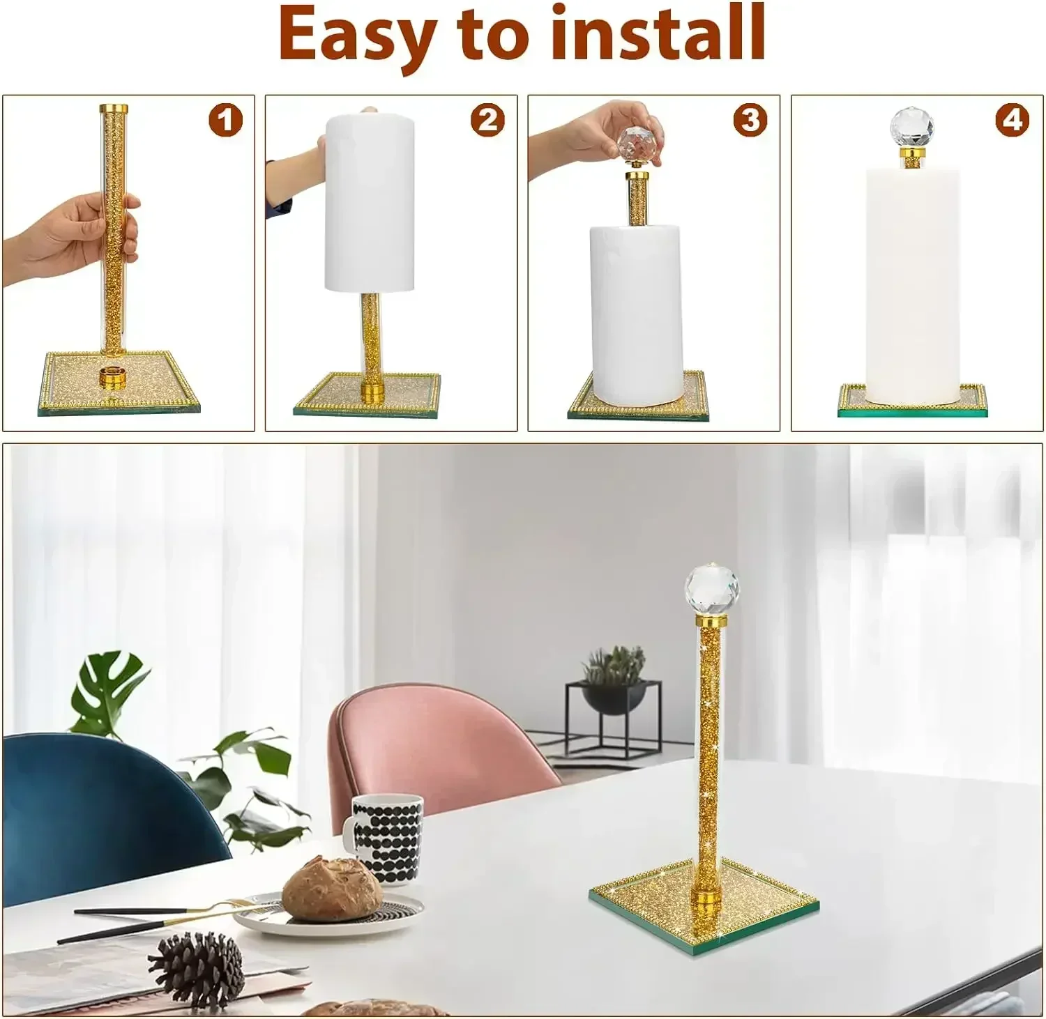 คริสตัลกระดาษผ้าเช็ดตัวผู้ถือข - Kitchen Baking Paper Holder บทวิจารณ์และราคา